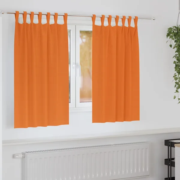 Rideaux occultants avec anneaux 2 pcs Orange vif 140 x 140 cm