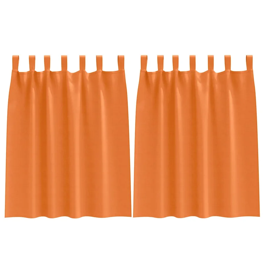 Rideaux occultants avec anneaux 2 pcs Orange vif 140 x 140 cm - 2