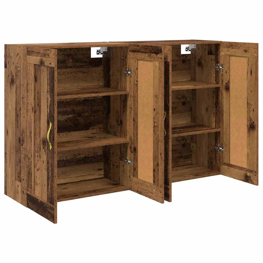 Meuble mural Montage mural 2 pcs Bois ancien 69,5 x 34 x 90 cm - 6