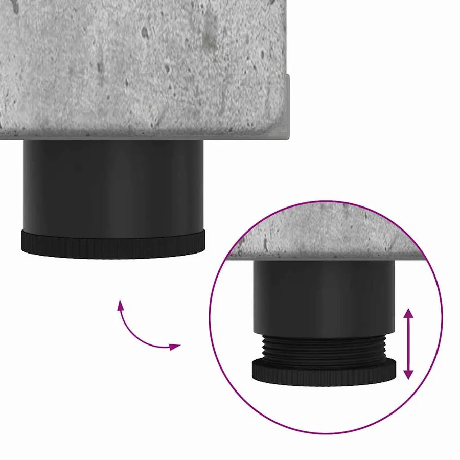 Ensemble meuble TV FLORIN 3 pcs Gris béton Bois d'ingénierie - 14