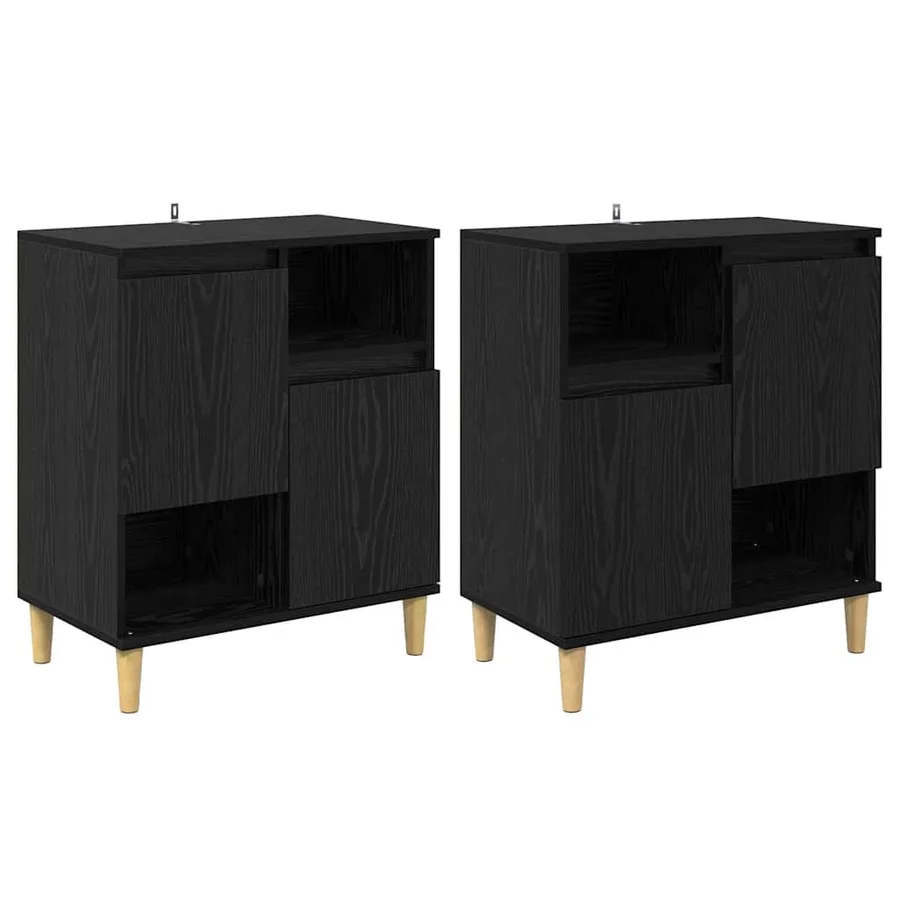 Buffets 2 pcs Chêne noir 60 x 35 x 70 cm Bois d'ingénierie - 2
