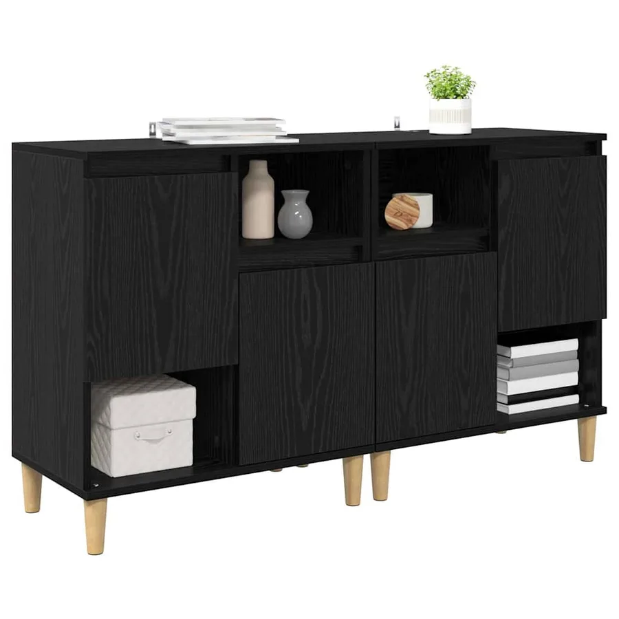 Buffets 2 pcs Chêne noir 60 x 35 x 70 cm Bois d'ingénierie - 3