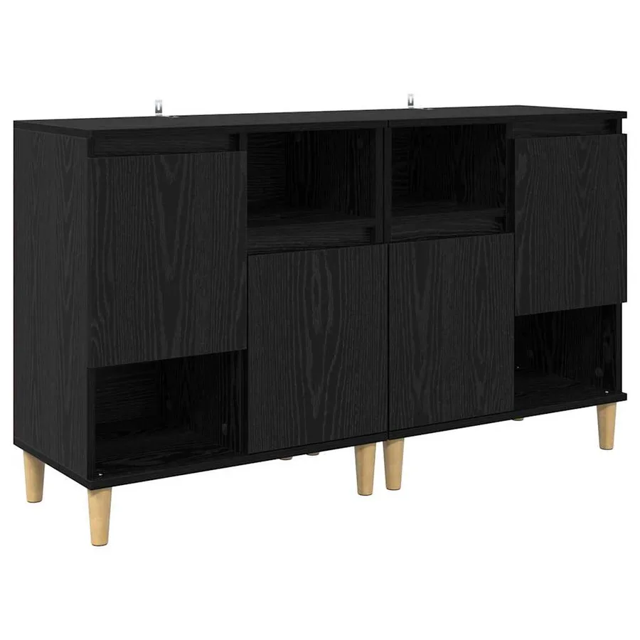 Buffets 2 pcs Chêne noir 60 x 35 x 70 cm Bois d'ingénierie - 5