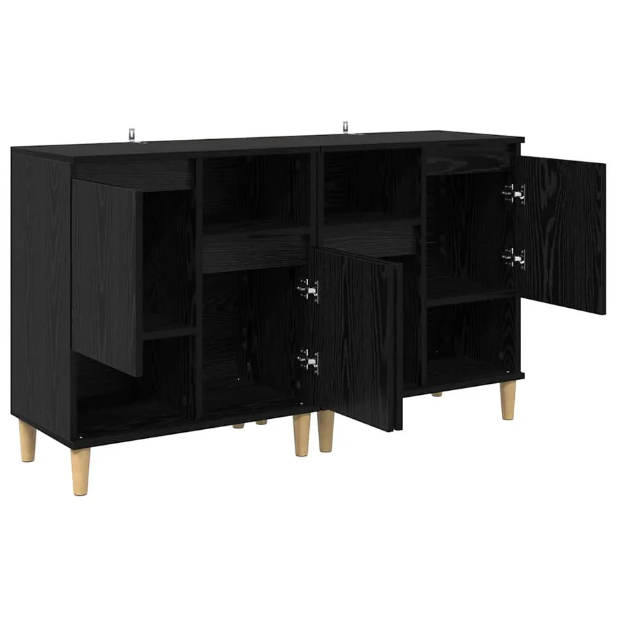 Buffets 2 pcs Chêne noir 60 x 35 x 70 cm Bois d'ingénierie - 6