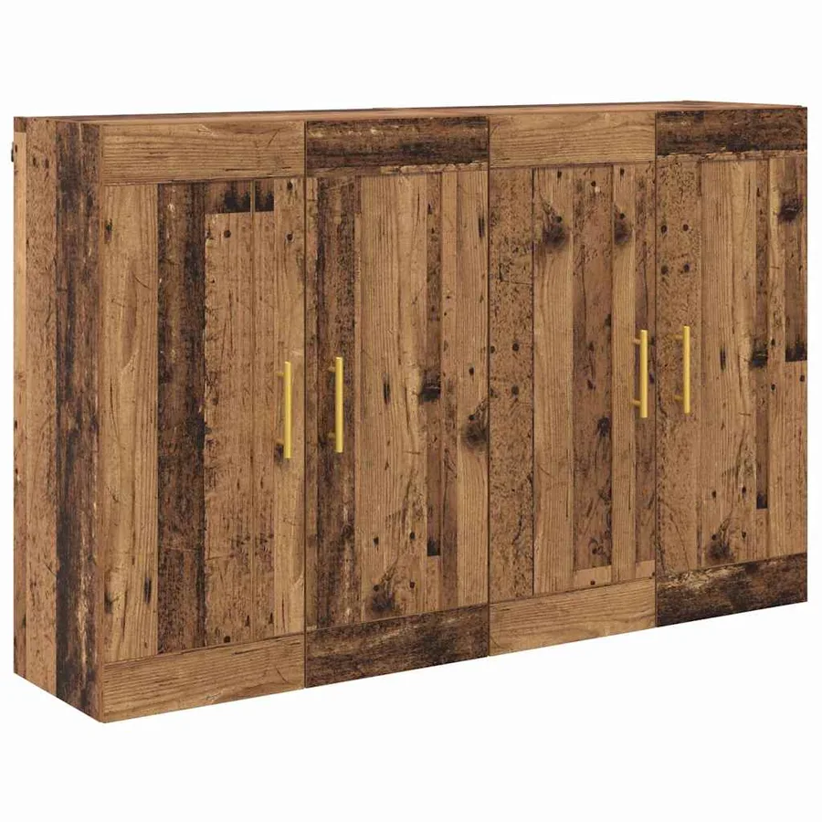 Meuble mural Montage mural 2 pcs Bois ancien 69,5 x 34 x 90 cm - 5