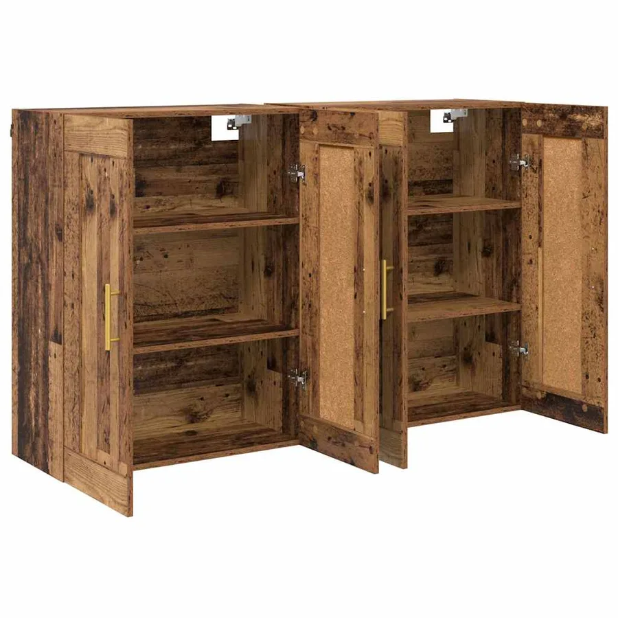 Meuble mural Montage mural 2 pcs Bois ancien 69,5 x 34 x 90 cm - 6