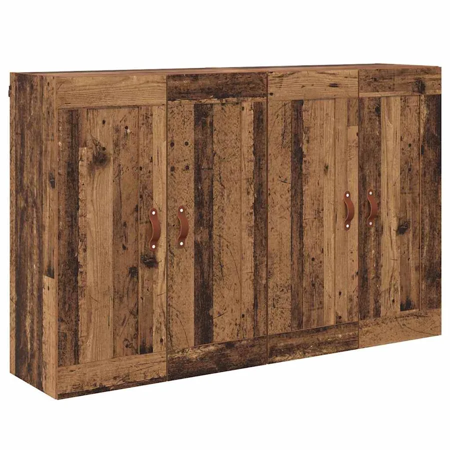 Meuble mural Montage mural 2 pcs Bois ancien 69,5 x 34 x 90 cm - 5