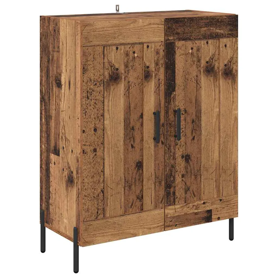 Haut Armoire 2 pcs Bois Ancien Bois d'ingénierie - 6