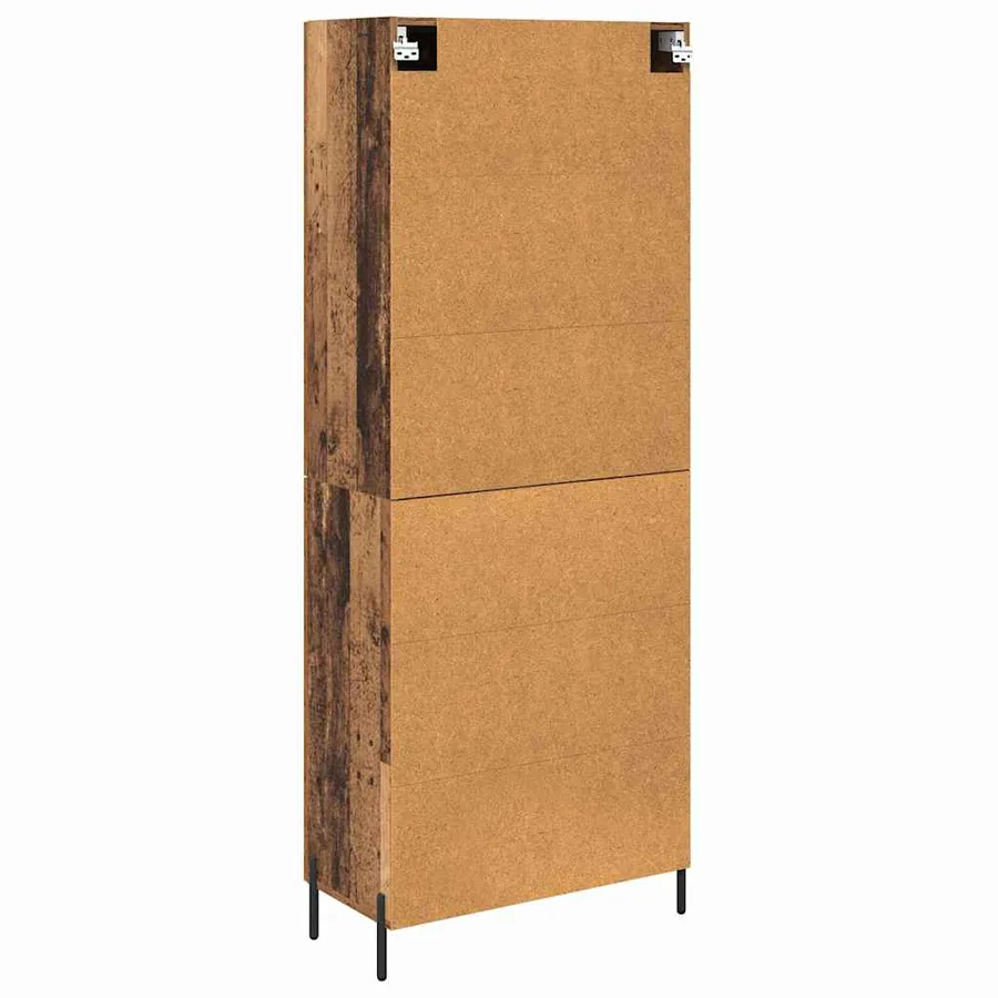 Haut Armoire 2 pcs Bois Ancien Bois d'ingénierie - 8