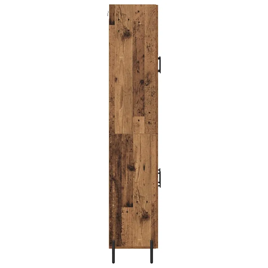 Haut Armoire 2 pcs Bois Ancien Bois d'ingénierie - 9