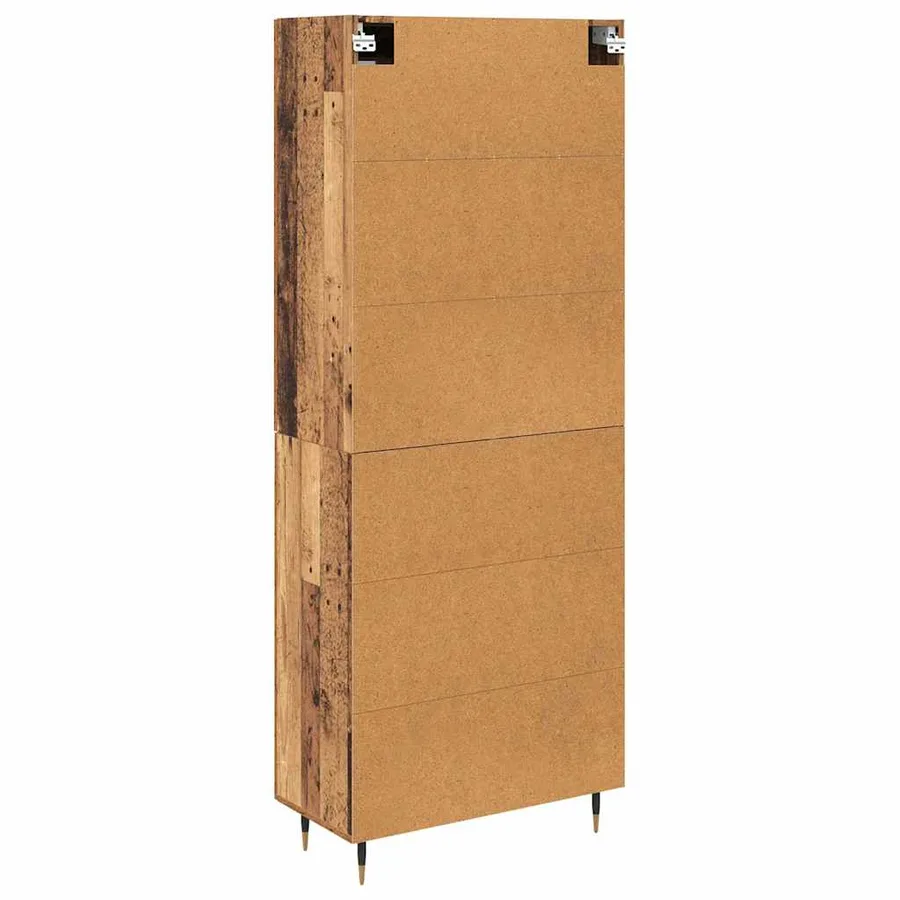 Haut Armoire 2 pcs Bois ancien Bois d'ingénierie - 8