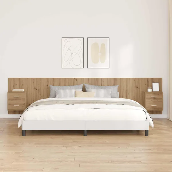 Tête de lit avec armoire 3 pcs Chêne artisanal