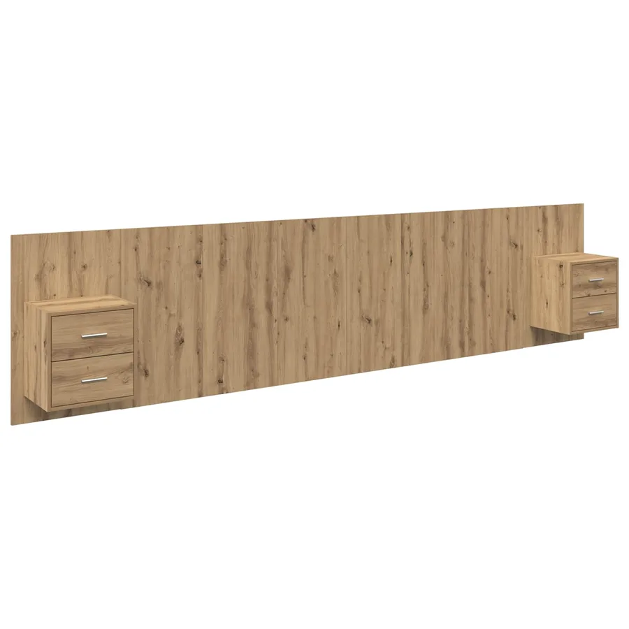 Tête de lit avec armoire 3 pcs Chêne artisanal - 2