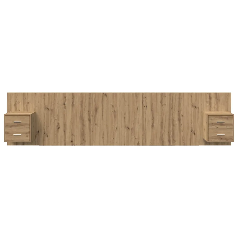 Tête de lit avec armoire 3 pcs Chêne artisanal - 7