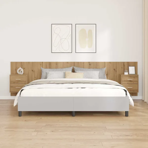 Tête de lit avec armoire 3 pcs Chêne artisanal
