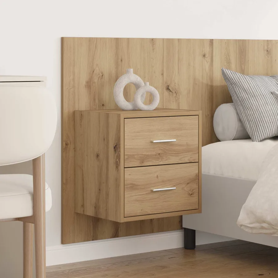 Tête de lit avec armoire 3 pcs Chêne artisanal - 4