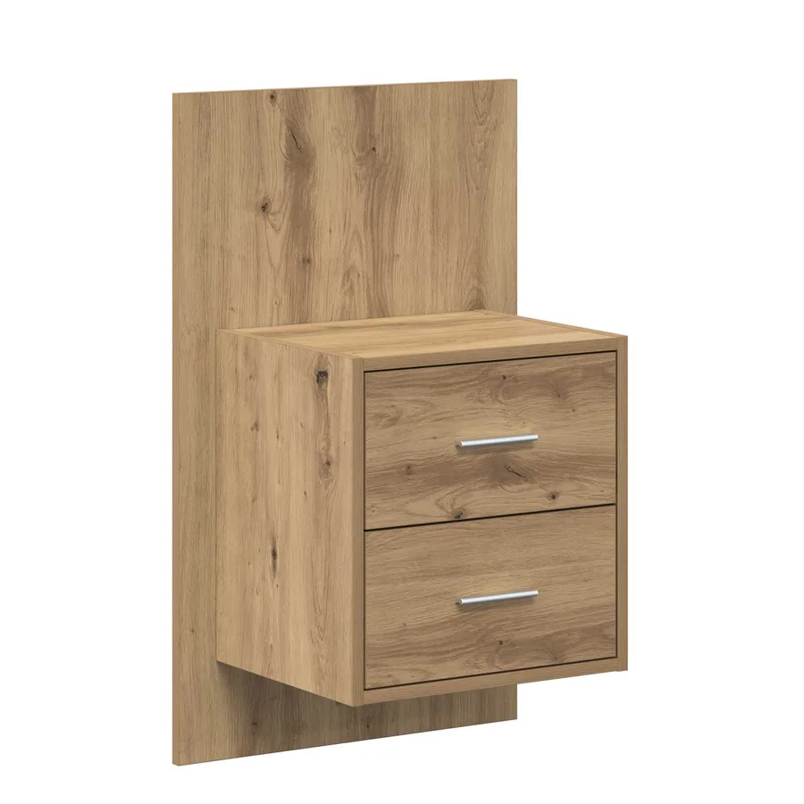 Tête de lit avec armoire 3 pcs Chêne artisanal - 6