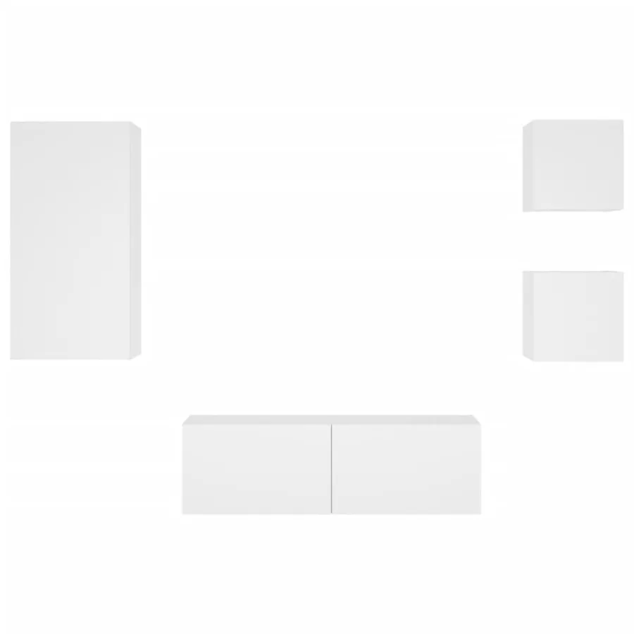 Meuble TV muraux 4 pcs avec lumières LED blanc - 7