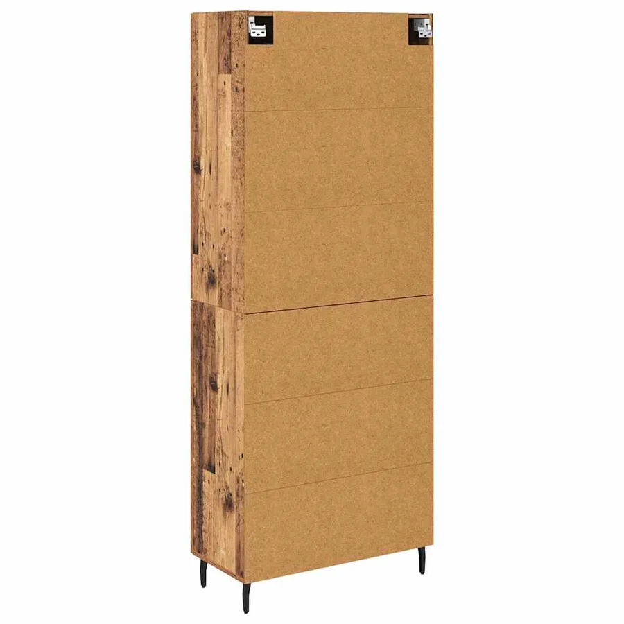 Haut Armoire 2 pcs Bois ancien Bois d'ingénierie - 10