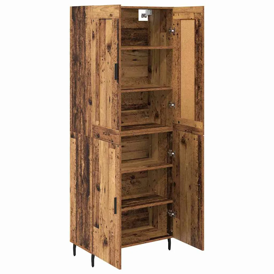 Haut Armoire 2 pcs Bois ancien Bois d'ingénierie - 5
