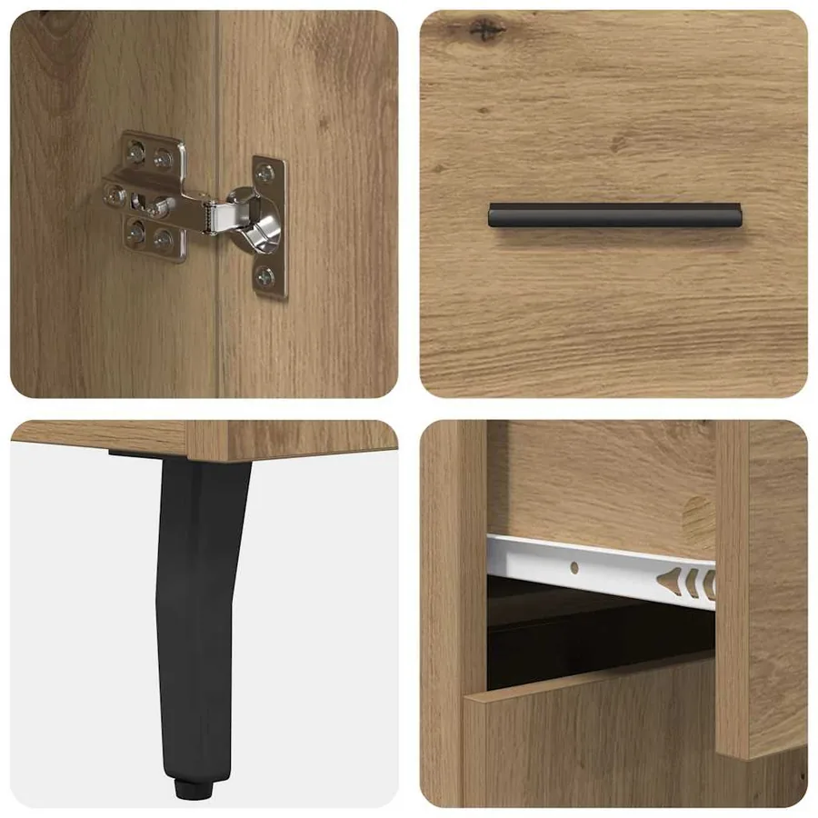 Haut Armoire 2 pcs Chêne artisanal 69,5 x 32,5 x 180 cm - 11
