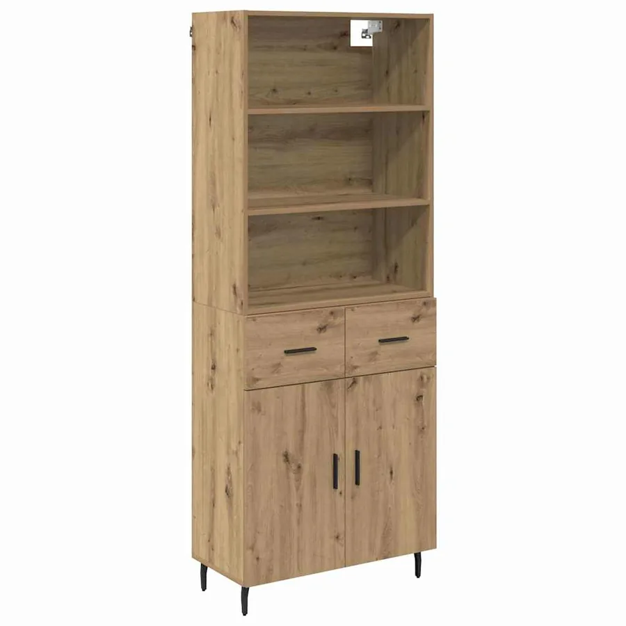 Haut Armoire 2 pcs Chêne artisanal 69,5 x 32,5 x 180 cm - 2