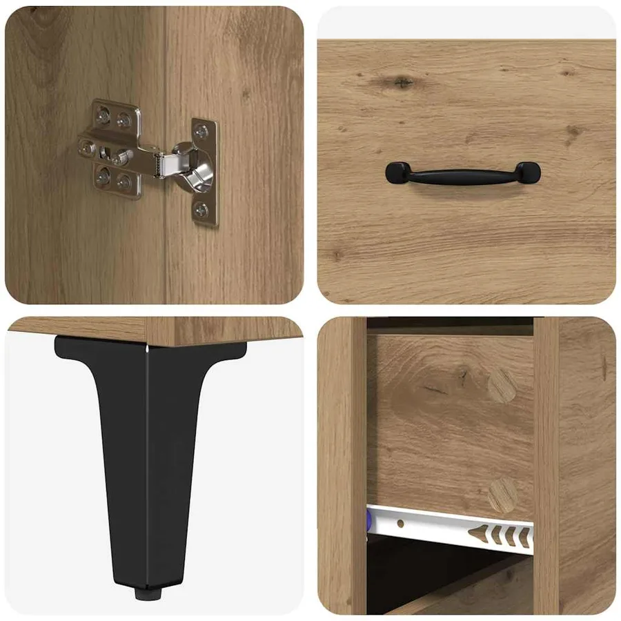 Haut Armoire Chêne artisanal 69,5 x 34 x 180 cm - 11