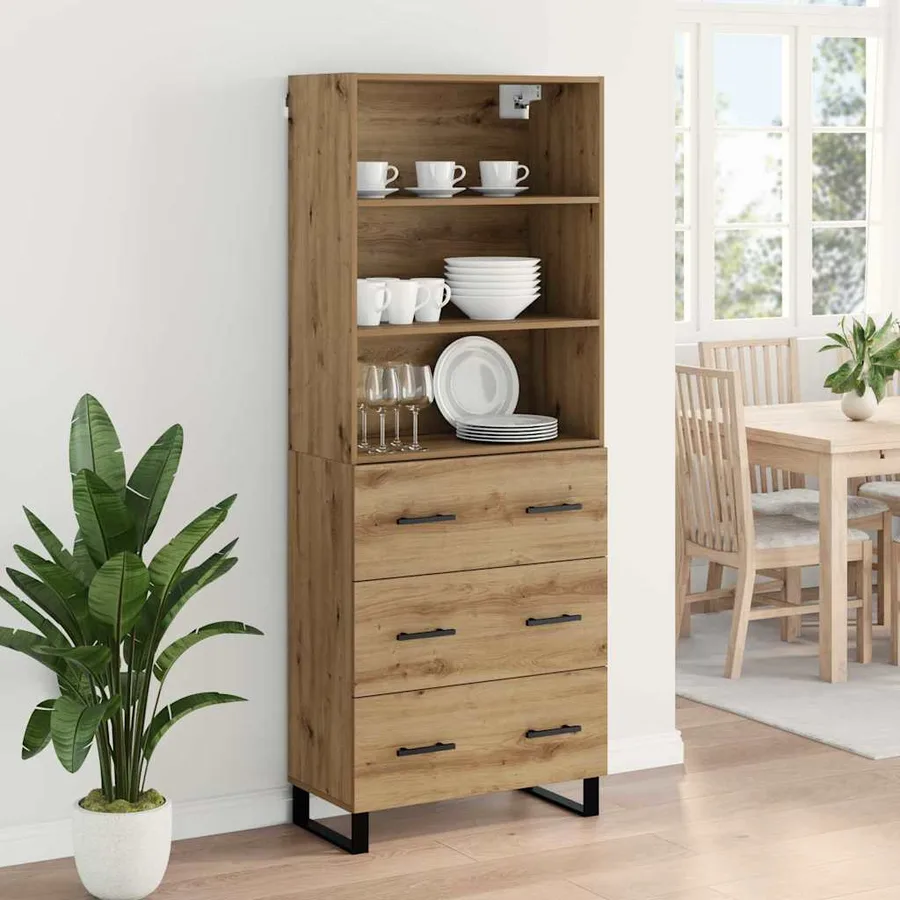 Haut Armoire 2 pcs Chêne artisanal 69,5 x 34 x 180 cm - 4