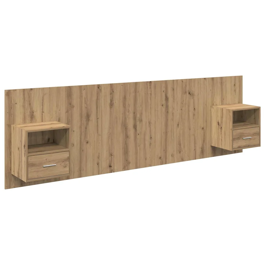 Tête de lit avec armoire 3 pcs Chêne artisanal - 2