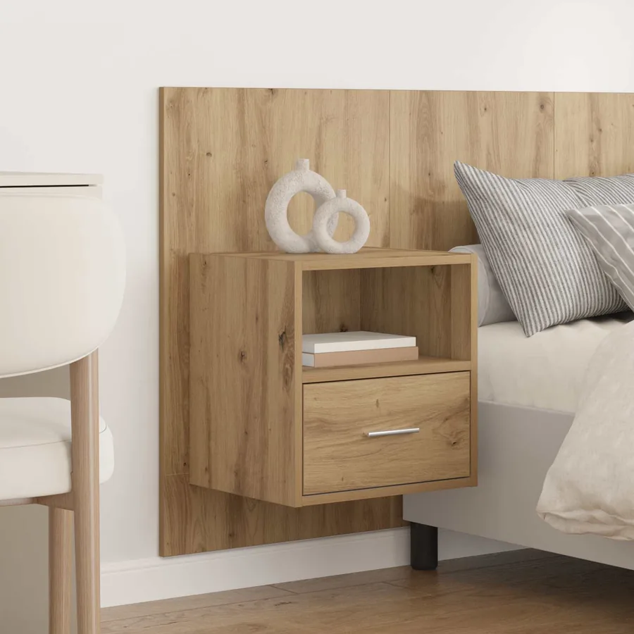 Tête de lit avec armoire 3 pcs Chêne artisanal - 4