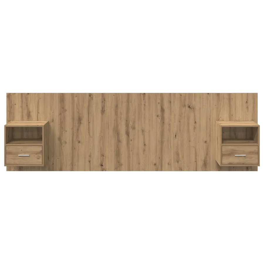 Tête de lit avec armoire 3 pcs Chêne artisanal - 7