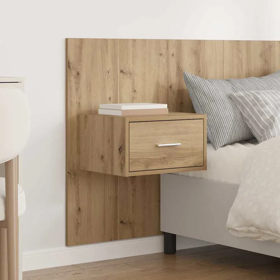 Tête de lit avec armoire 3 pcs Chêne artisanal - 4