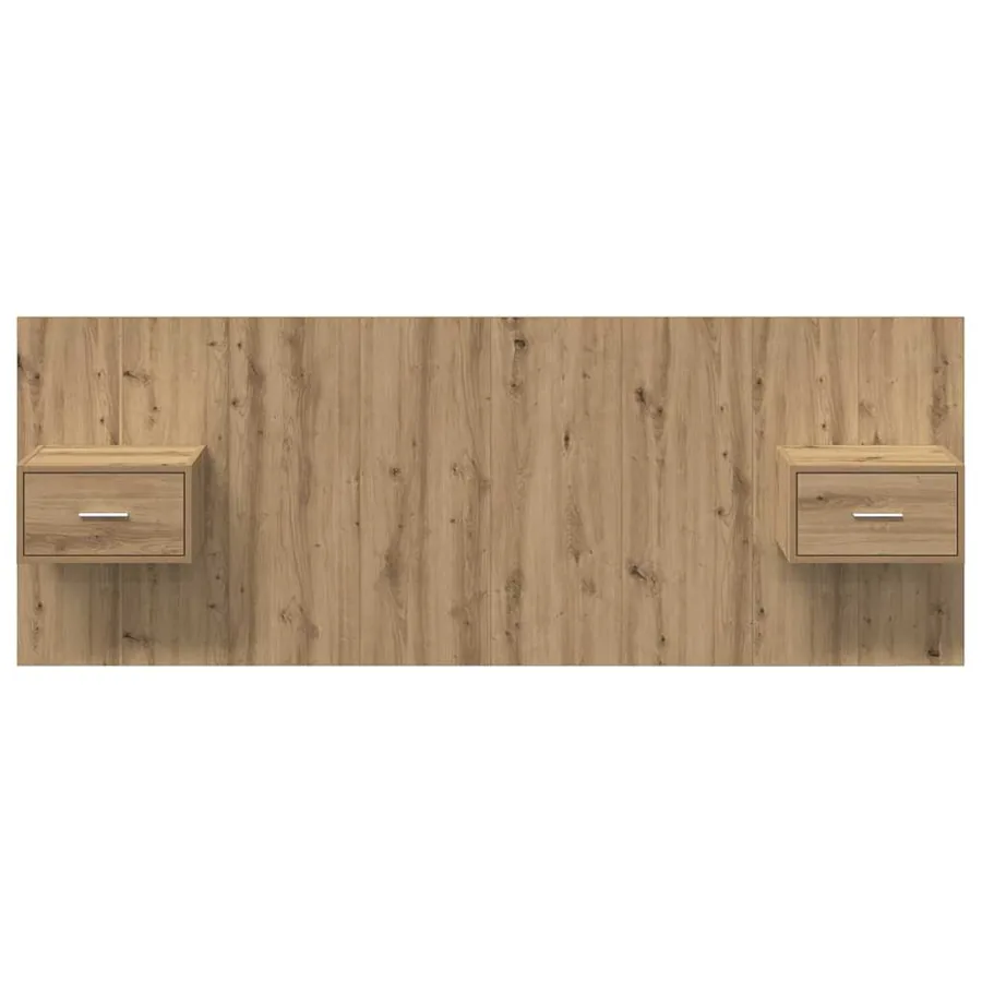 Tête de lit avec armoire 3 pcs Chêne artisanal - 7