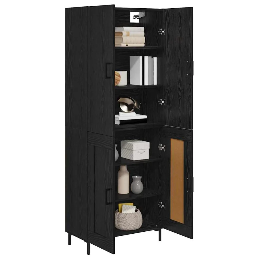 Haut Armoire Chêne noir 69,5 x 34 x 180 cm Bois d'ingénierie - 3