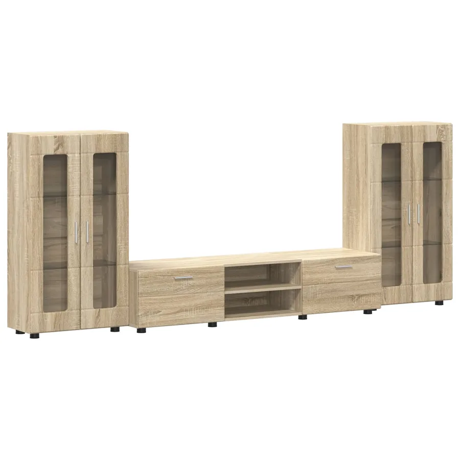 Ensemble meuble TV FLORIN 3 pcs Chêne Sonoma Bois d'ingénierie - 2