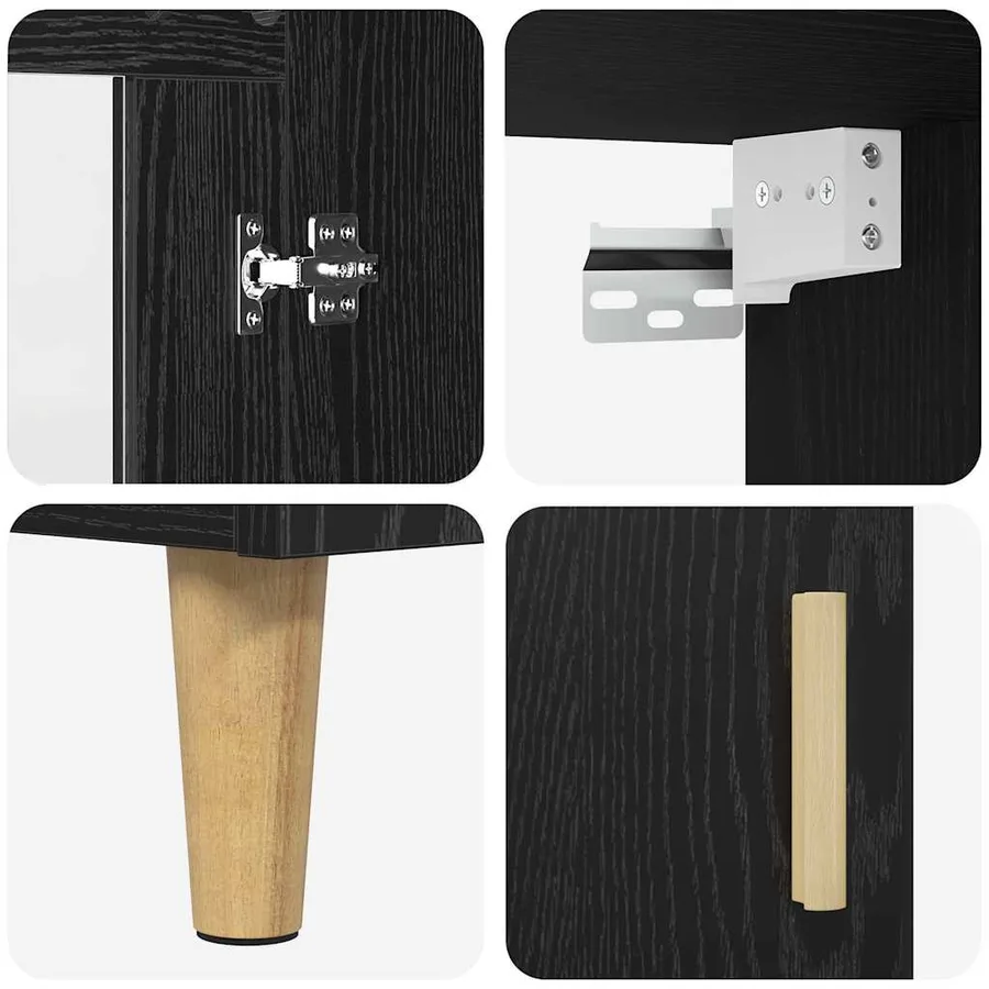 Haut Armoire Chêne noir 69,5 x 34 x 180 cm - 11