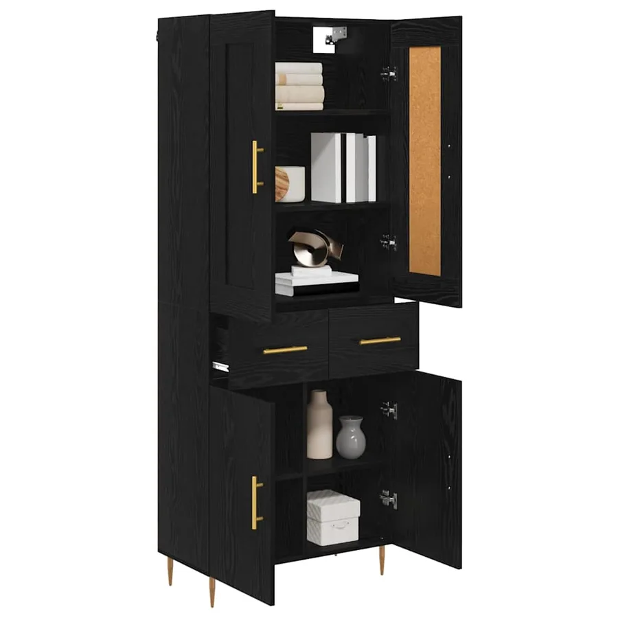 Haut Armoire Chêne noir 69,5 x 34 x 180 cm Bois d'ingénierie - 3