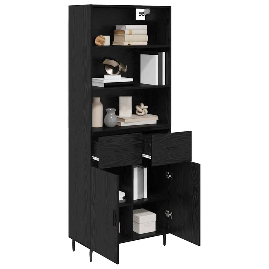 Haut Armoire avec tiroir Chêne noir 69,5 x 34 x 180 cm - 3
