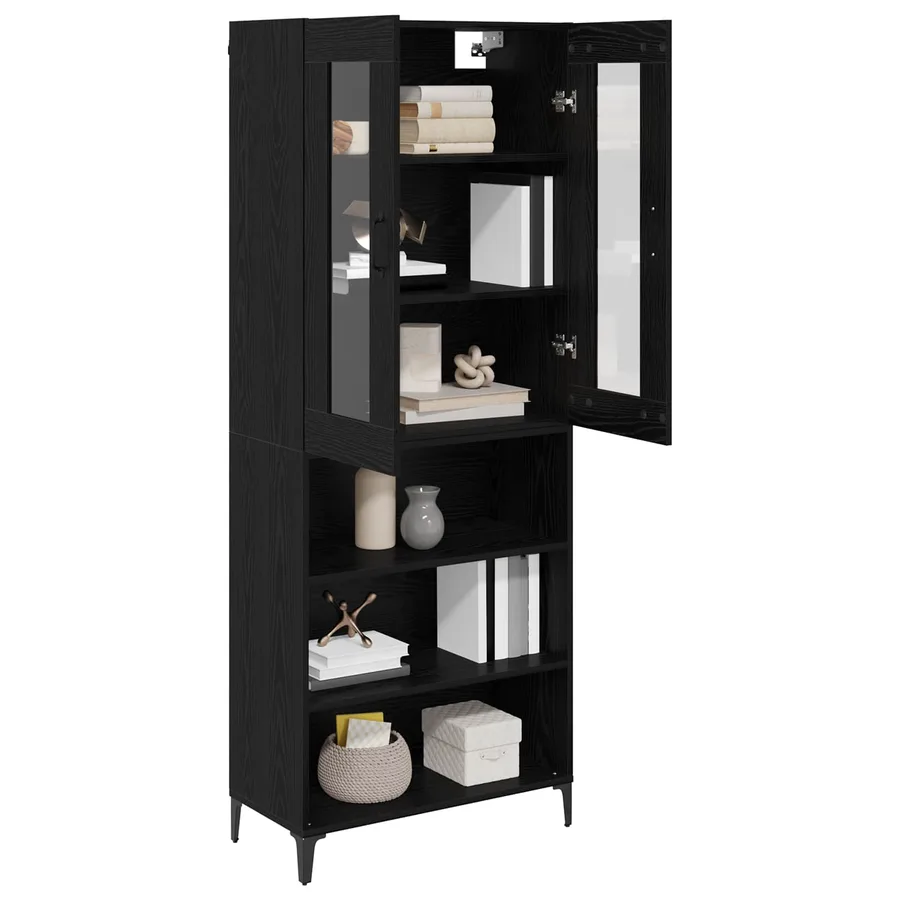Haut Armoire Chêne noir 69,5 x 34 x 180 cm Bois d'ingénierie - 3