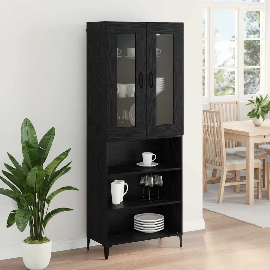 Haut Armoire Chêne noir 69,5 x 34 x 180 cm Bois d'ingénierie - 4