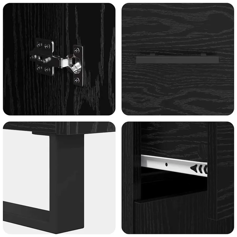 Haut Armoire 2 pcs Chêne noir 69,5 x 34 x 180 cm - 11