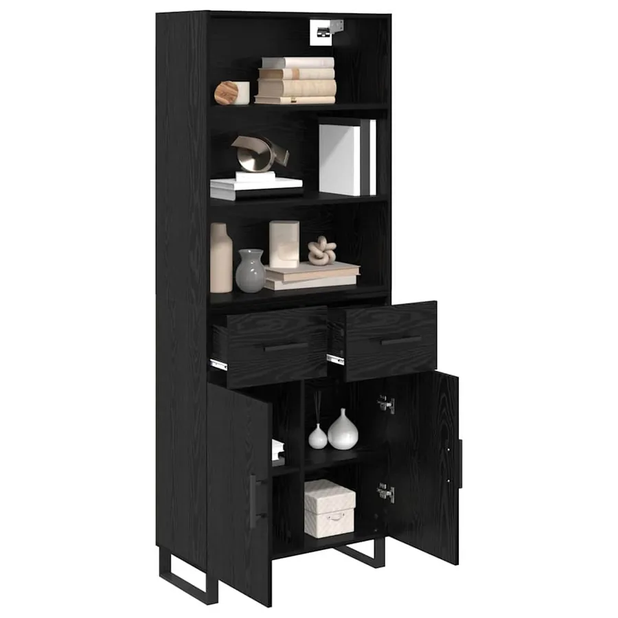 Haut Armoire 2 pcs Chêne noir 69,5 x 34 x 180 cm - 3