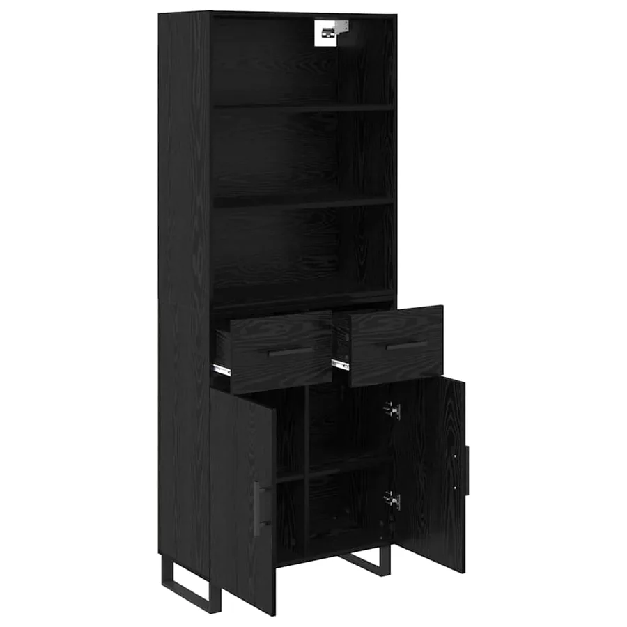 Haut Armoire 2 pcs Chêne noir 69,5 x 34 x 180 cm - 5