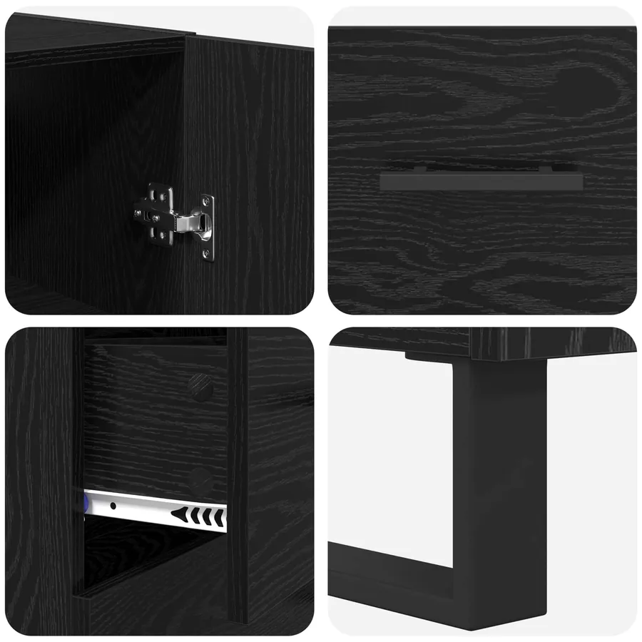 Haut Armoire avec tiroir 2 pcs Chêne noir 69,5 x 34 x 180 cm - 11