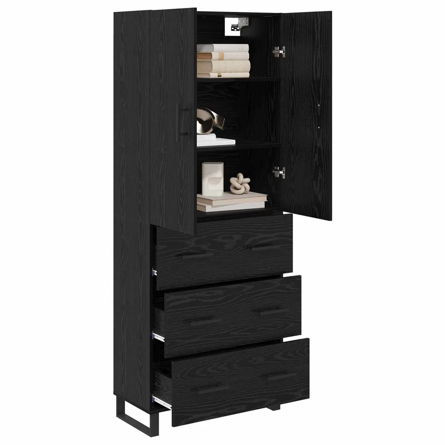 Haut Armoire avec tiroir 2 pcs Chêne noir 69,5 x 34 x 180 cm - 3