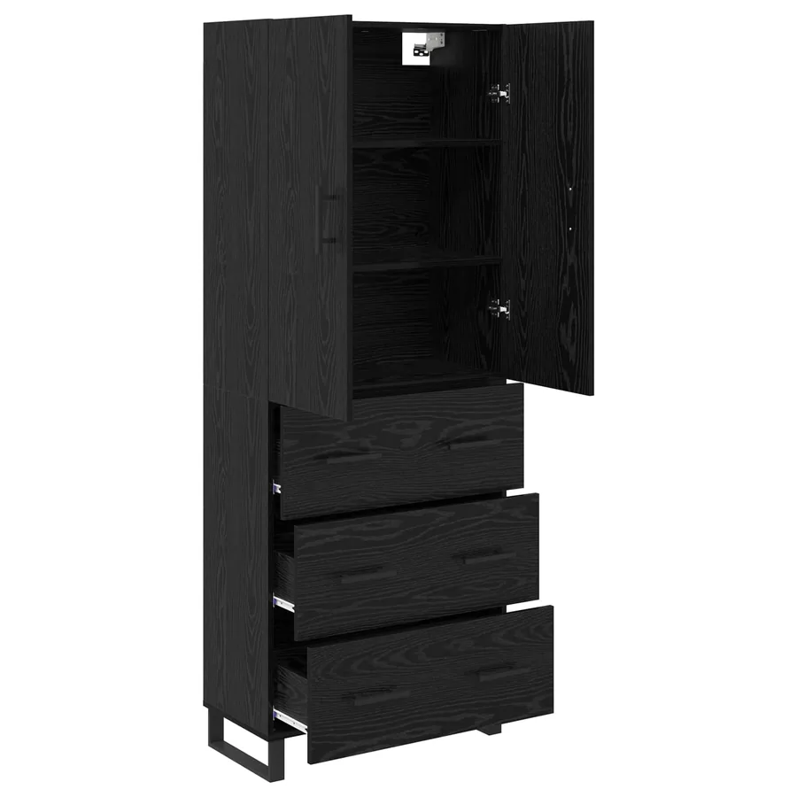 Haut Armoire avec tiroir 2 pcs Chêne noir 69,5 x 34 x 180 cm - 5