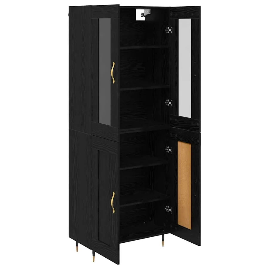 Haut Armoire 2 pcs Chêne noir Bois d'ingénierie - 5