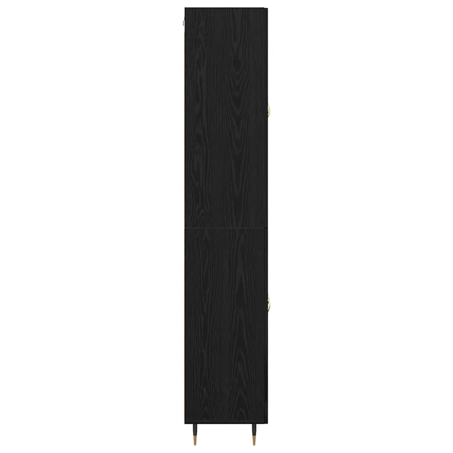 Haut Armoire 2 pcs Chêne noir Bois d'ingénierie - 9