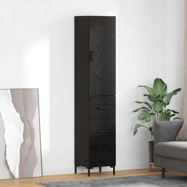 Haut Armoire Chêne noir 34,5 x 34 x 180 cm Bois d'ingénierie