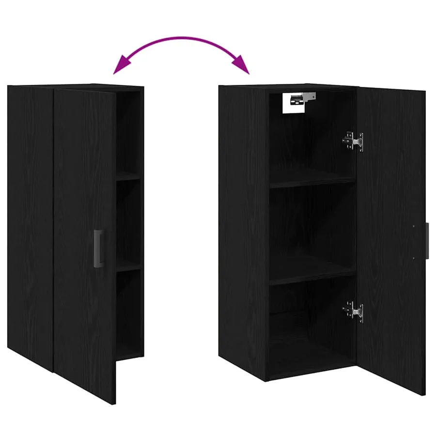 Haut Armoire Chêne noir 34,5 x 34 x 180 cm Bois d'ingénierie - 12
